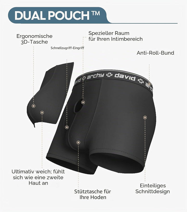 DAVID ARCHY Boxershorts Herren Modal mit Eingriff Separat Beutel Microfaser Multipack Unterhosen Fun