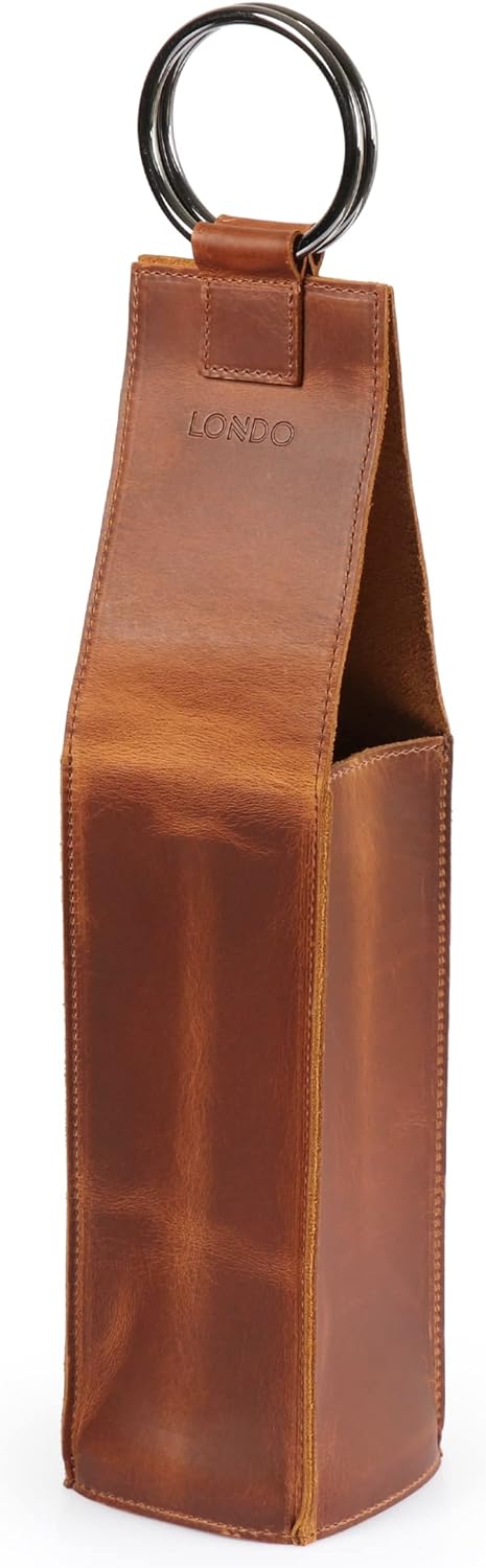 Londo Echtleder Weinflaschenhalter und -Träger, Weinflaschentresor, Weinflaschensafe, Geschenkbox au