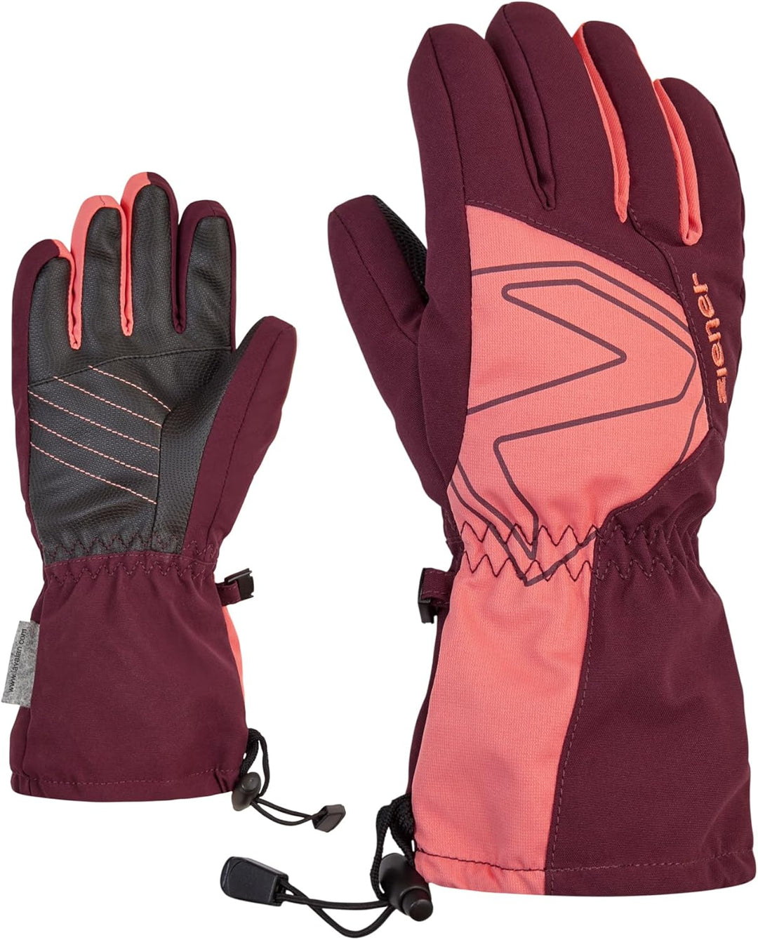Ziener Laval Ski-Handschuhe/Wintersport | wasserdicht, extra warm, Wolle 7.5 velvet red, 7.5 velvet
