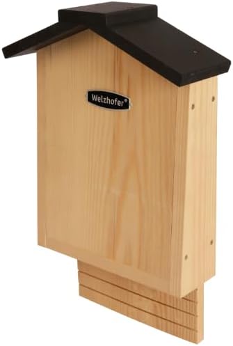 Welzhofer Fledermaus-Flachkasten Lexi, Fledermaushaus aus langlebigem Kiefernholz, geeignet für Zwer