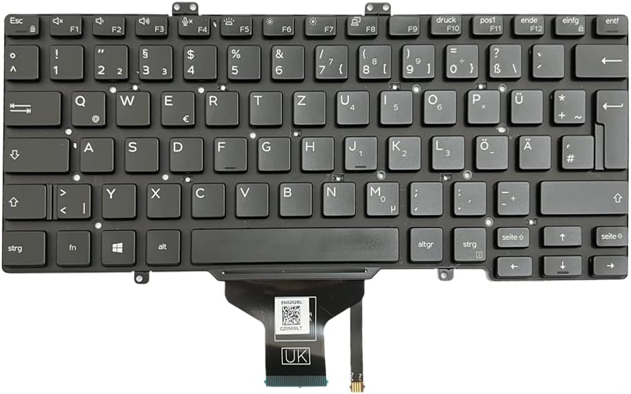 Gintai Ersatztaste Tastatur Deutsch Keyboard QWERTZ Backlit für Dell Latitude 7400 7410 5400 5401 54