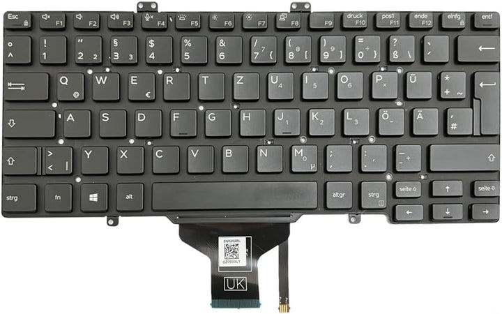 Gintai Ersatztaste Tastatur Deutsch Keyboard QWERTZ Backlit für Dell Latitude 7400 7410 5400 5401 54