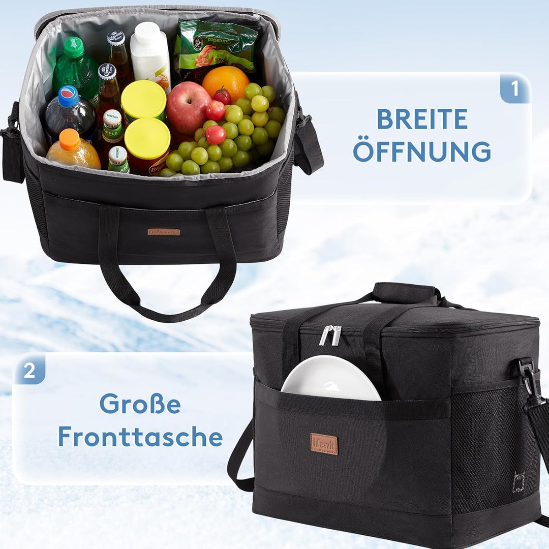 Lifewit 30L Kühltasche Gross faltbar Kühlkorb Kühlbox Thermotasche Picknicktasche für Lebensmitteltr