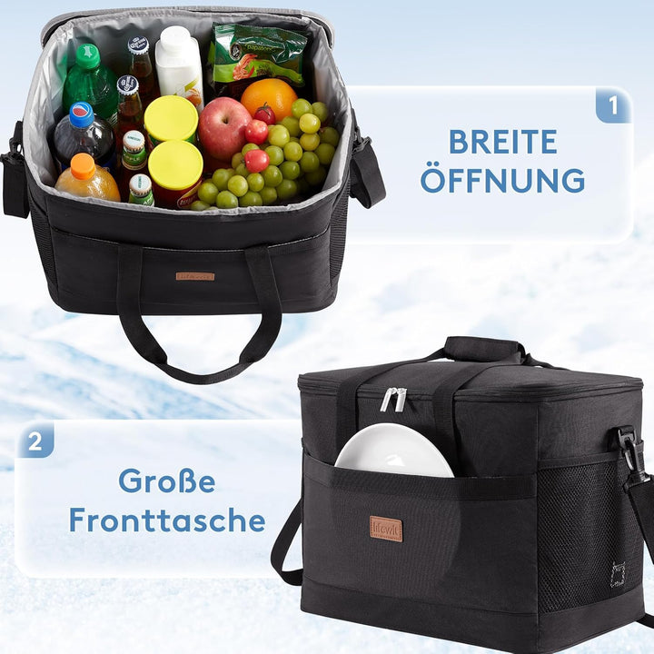 Lifewit 30L Kühltasche Gross faltbar Kühlkorb Kühlbox Thermotasche Picknicktasche für Lebensmitteltr