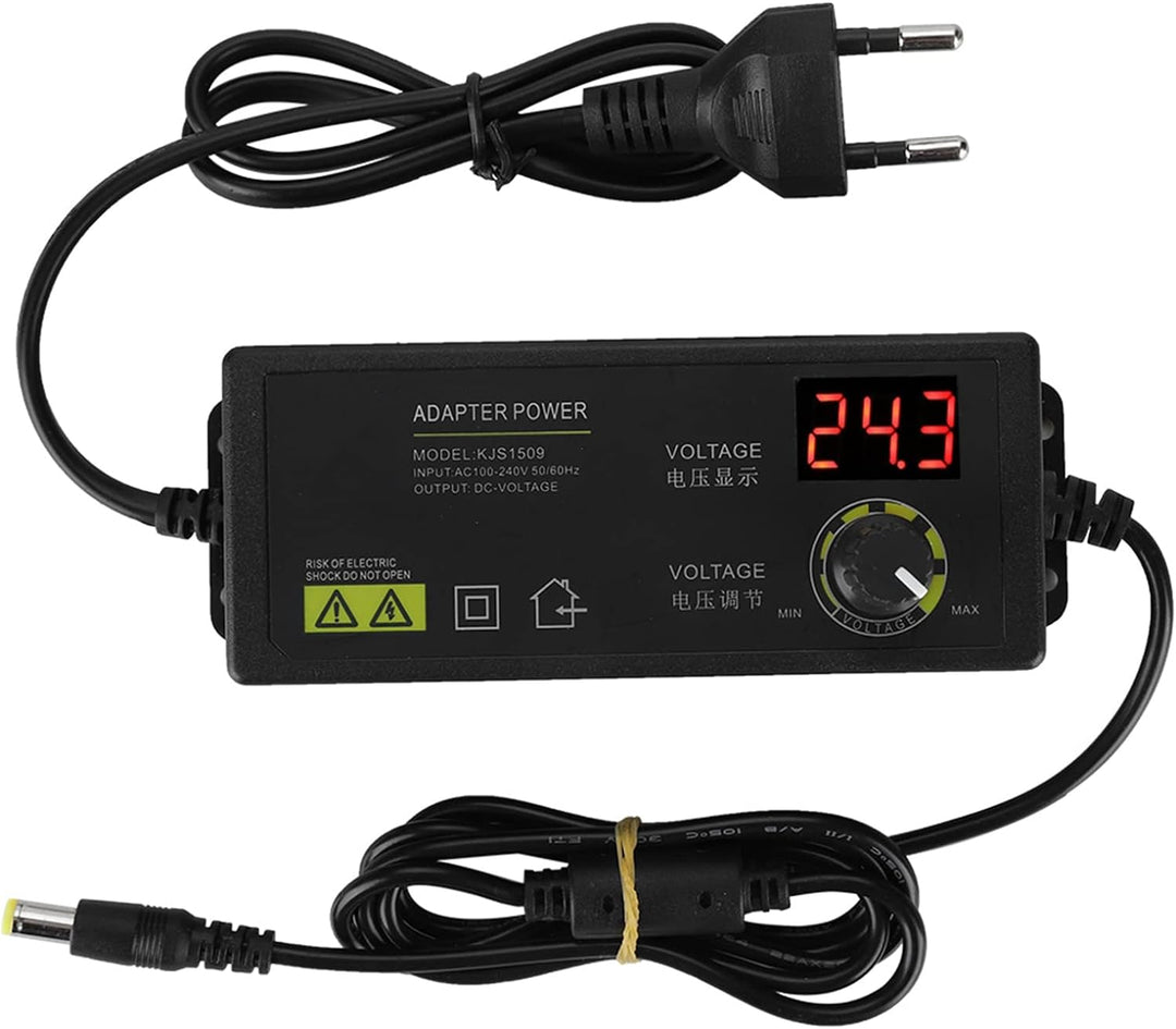 Einstellbares Netzteil,3-36V Weitbereich AC DC Stromadapter mit Digitalanzeige Anti-Interferenz 60W