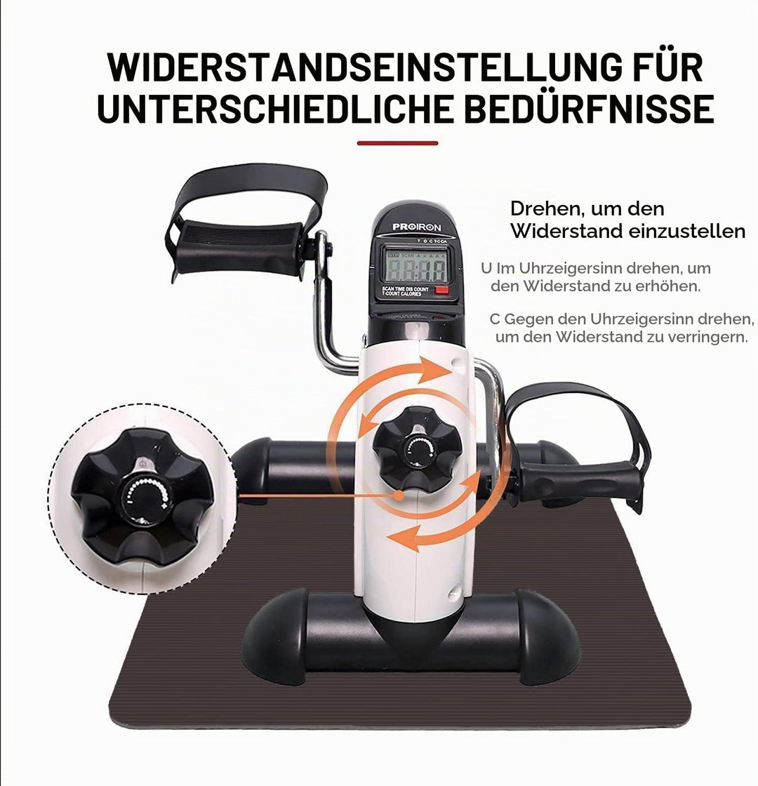 PROIRON Mini Bike Pedaltrainer mit LCD-Bildschirmanzeige, Einstellbarer Widerstand, Heimtrainer für