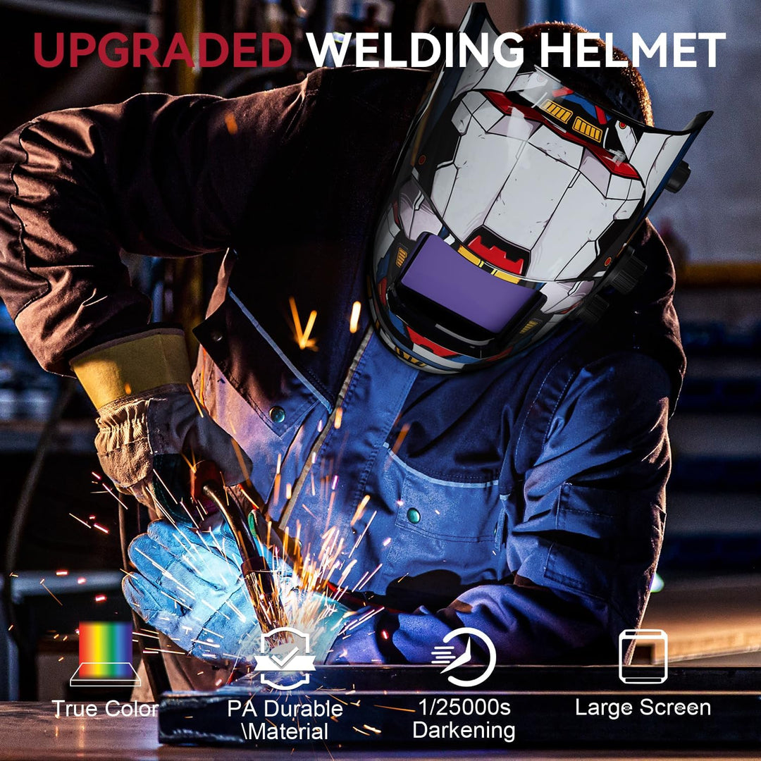 ARCCAPTAIN Schweisshelm Automatik Real Colour Vollautomatik Schweisshelme mit Extra Grossem Sichtfel