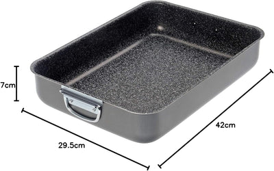 Alluflon Tradition Italy Lasagneform aus Aluminium, Schwarz, 40x28 cm 40x28cm, 40x28cm