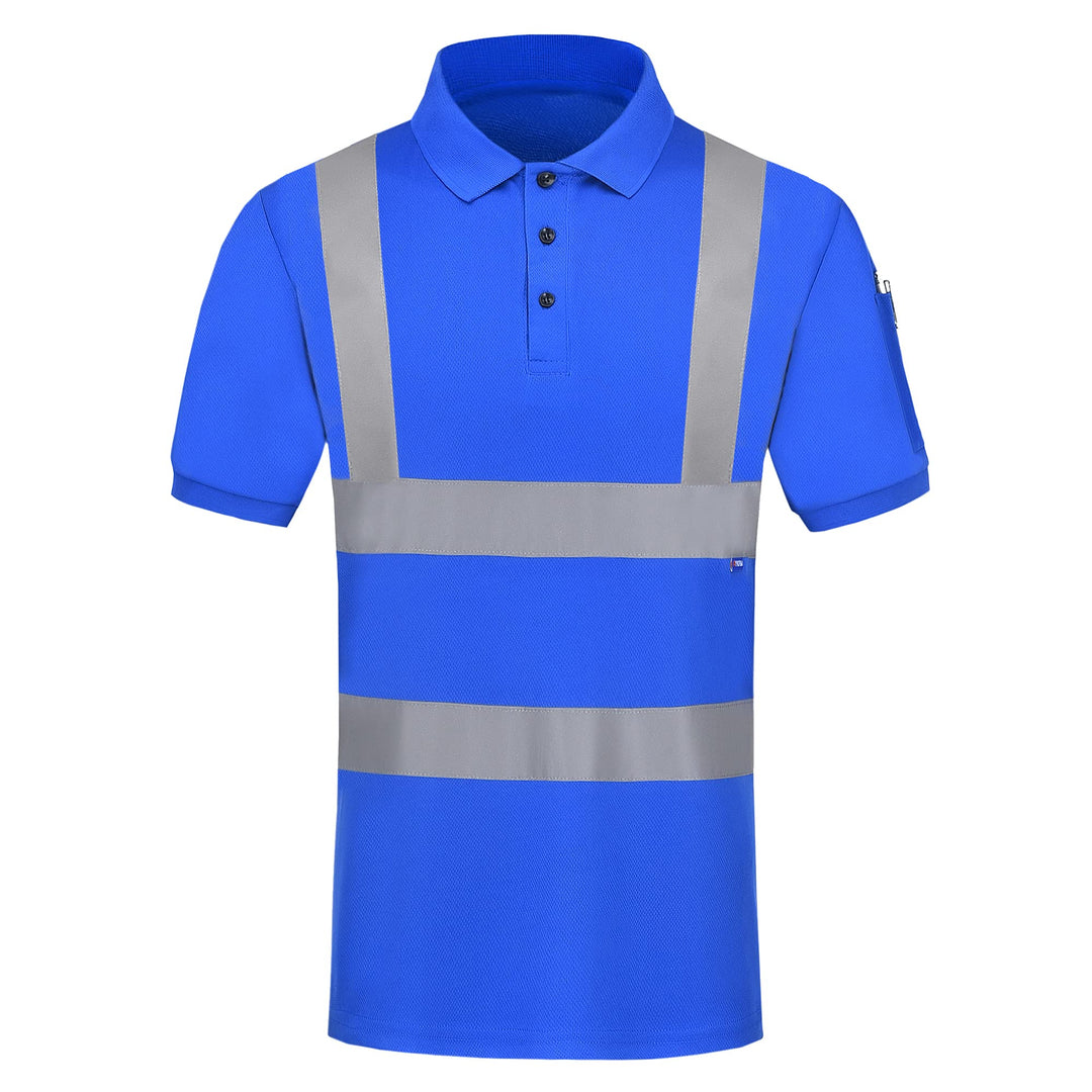 Warnschutz Polo T-Shirt Warnschutzshirt Warnshirt Warnschutz Arbeitskleidung 7 Farben XXL Kurzarm-bl