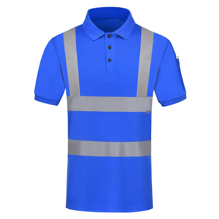Warnschutz Polo T-Shirt Warnschutzshirt Warnshirt Warnschutz Arbeitskleidung 7 Farben XXL Kurzarm-bl