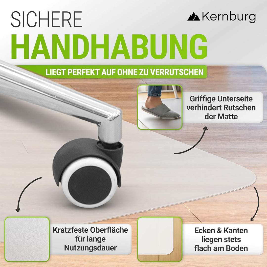 Bodenschutzmatte für Bürostühle – transparente Schreibtischstuhl-Unterlage für Laminat, Parkett & Fl