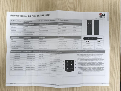 OKIN Fernbedienung für Motor, Lattenrost aus Holz, elektrisch (kabellose Fernbedienung) Télécommande