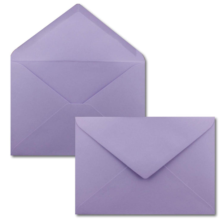 Briefumschläge in Lila - 150 Stück - DIN C5 Kuverts 22,0 x 15,4 cm - Nassklebung ohne Fenster - Weih
