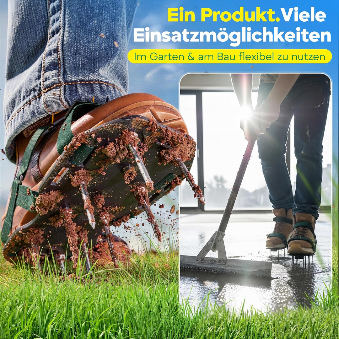 Caveon® Premium Nagelschuhe – Rasenbelüfter & Estrichschuhe mit Klettverschluss für sichtbar dichter