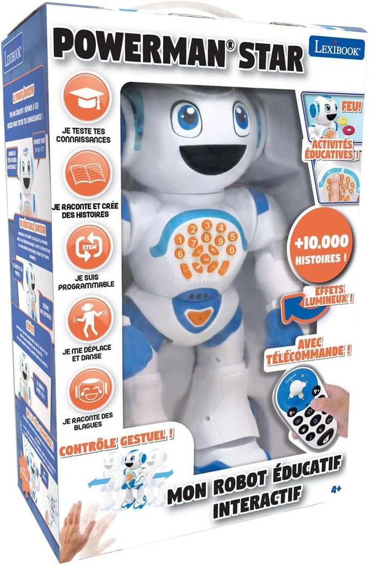 Lexibook Powerman Star ROB85FRLXB Ferngesteuerter Roboter, Sprechen und Gehen, programmierbar, STEM