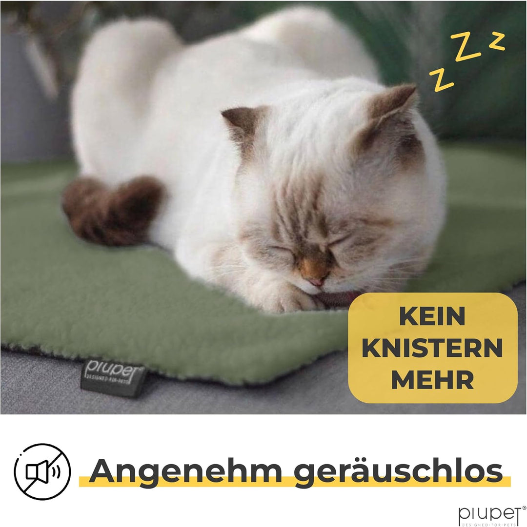 PiuPet® Selbstheizende Katzendecke I 60x45cm I Heizdecke ohne Strom I Katzen Wärmedecke I Heizdecke