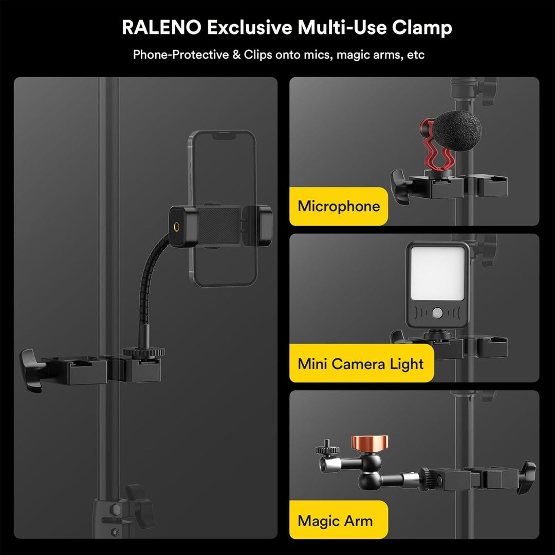 LED Video Kamera Licht, RALENO 2 Pack 384 LED Sanftes Videoleuchte mit 79" Einstellbarer Stativ Hand