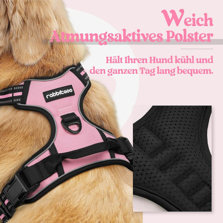 rabbitgoo Hundegeschirr Mittelgrosse Hunde, Anti Zug Geschirr mit Kontrolle, No Pull Verstellbar Hun