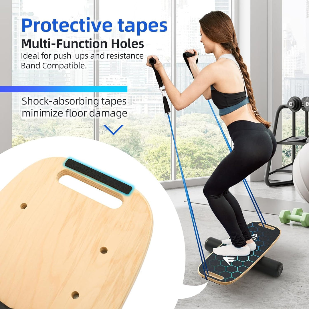 Balance Board Erwachsene Balancierbrett Holz Indoorboard Surf Skateboard Indoor Surfboard Trickboard