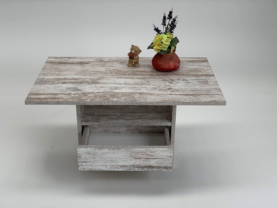 Möbel SD Couchtisch mit Schublade Wohnzimmertisch Kaffeetisch Celine Canyon White Pine