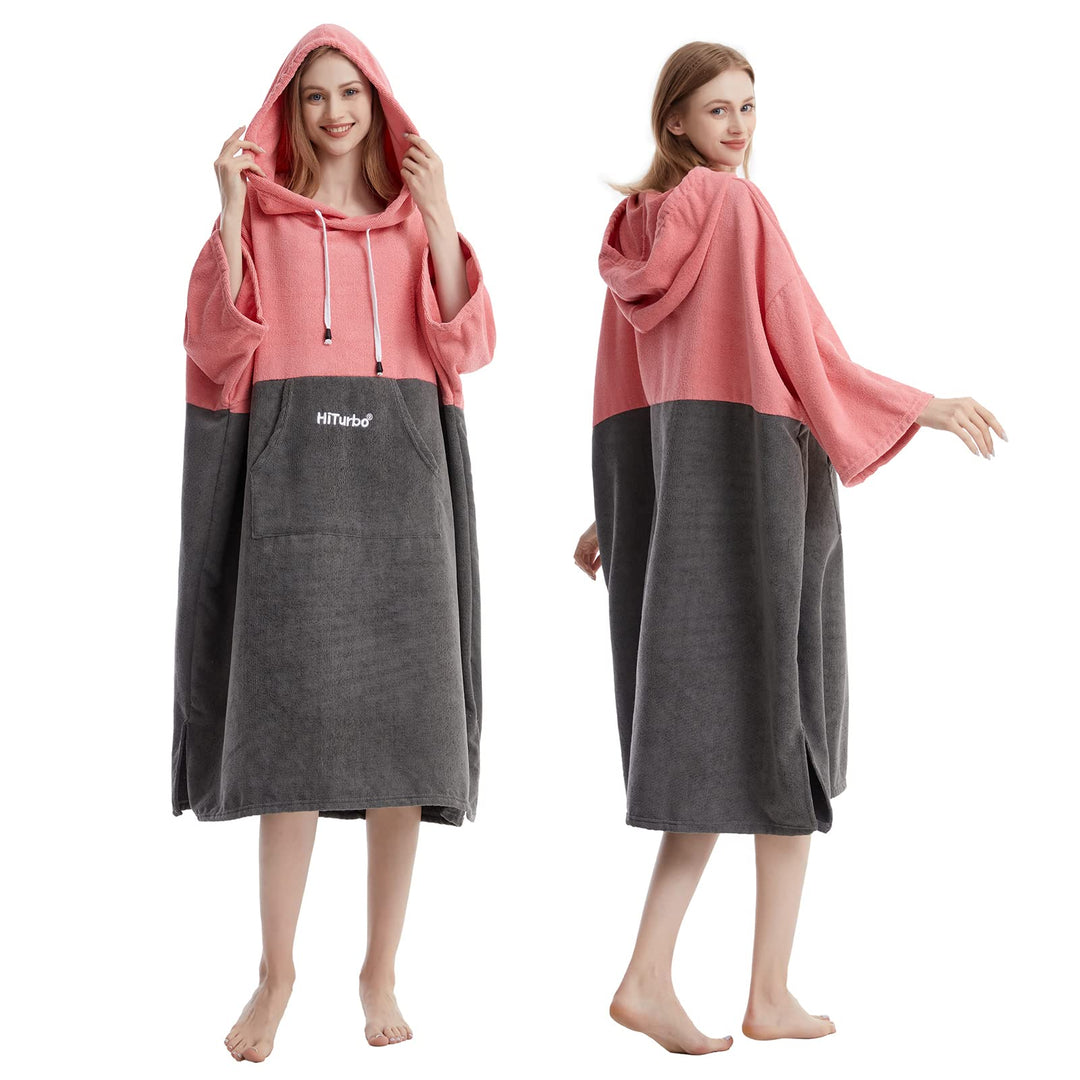 Hiturbo Surf Handtuch Poncho Umziehhilfe - Herren und Damen Changing Robe badeponcho Umkleidehilfe S