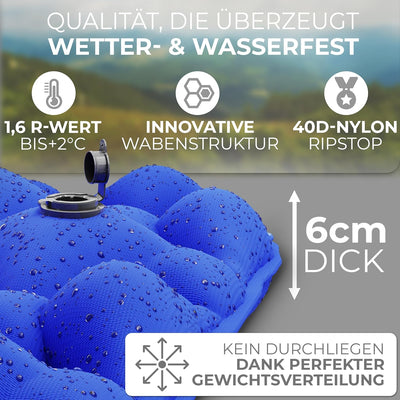 Alpenwert® Isomatte Outdoor [Kleines Packmass & Ultraleicht] Luftmatratze perfekt für Camping, Wande