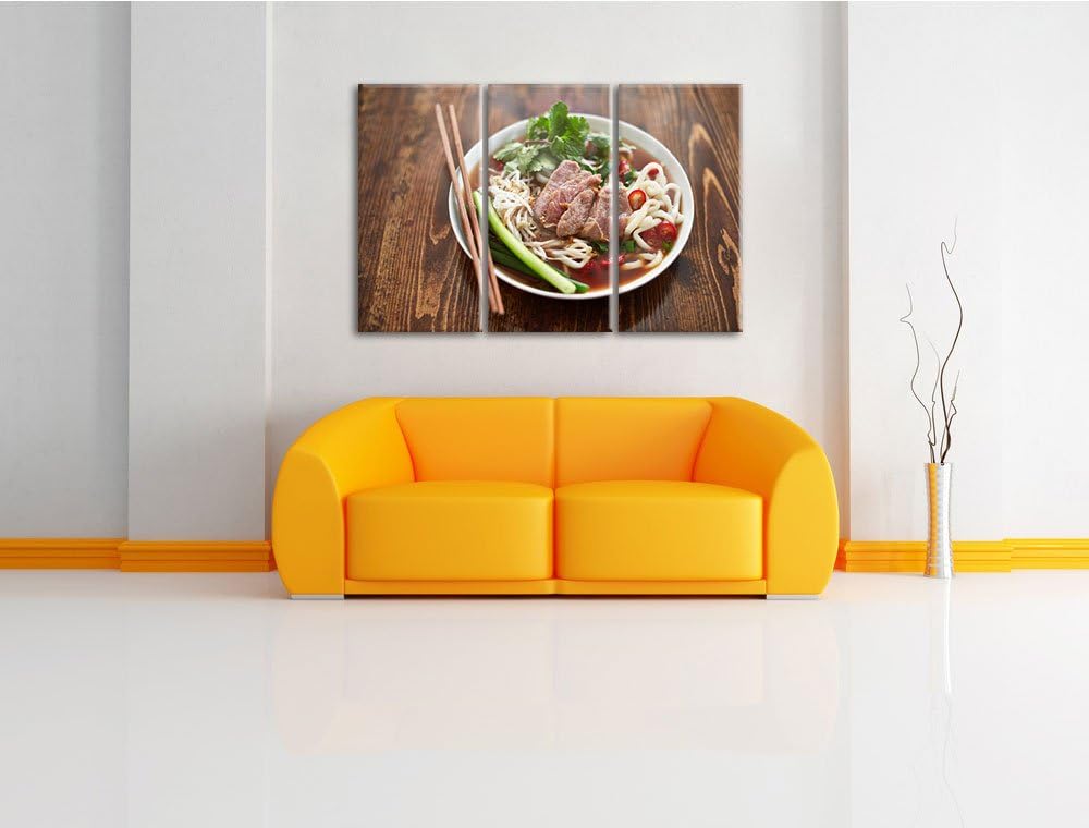 Japanische Brühe Miso als 3-Teiler Leinwandbild 120x80 Bild auf Leinwand, XXL riesige Bilder fertig