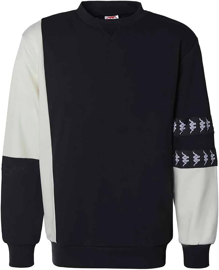 Kappa Herren Sweatshirt XL Schwarz/Weiss Creme, XL Schwarz/Wei&#xDF; Creme