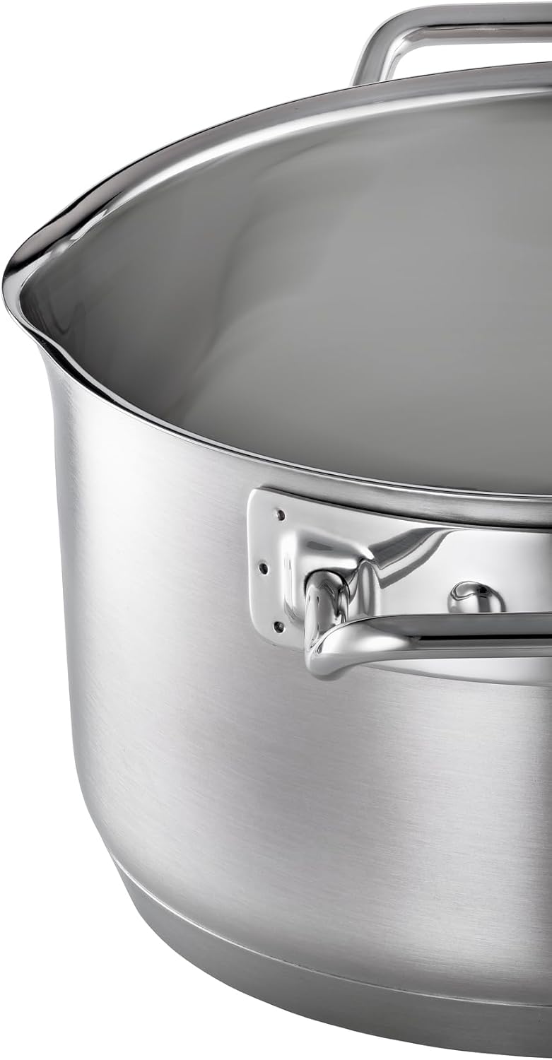 RÖSLE EXPERTISO Kochtopf, Hochwertiger Universaltopf aus Edelstahl 18/10, 24 cm, Glasdeckel, Innensk