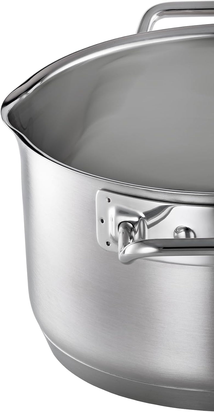 RÖSLE EXPERTISO Kochtopf, Hochwertiger Universaltopf aus Edelstahl 18/10, 24 cm, Glasdeckel, Innensk