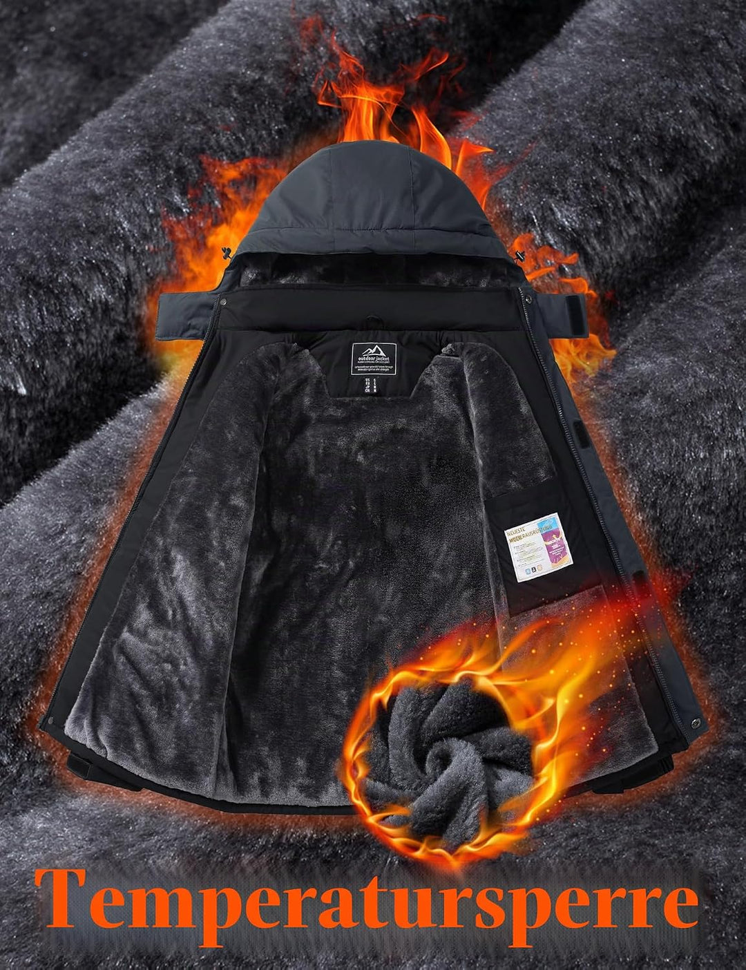 MAGCOMSEN Winterjacke Herren Warm Gefüttert Skijacke Wasserdicht Regenjacke Snowboardjacke Outdoor F