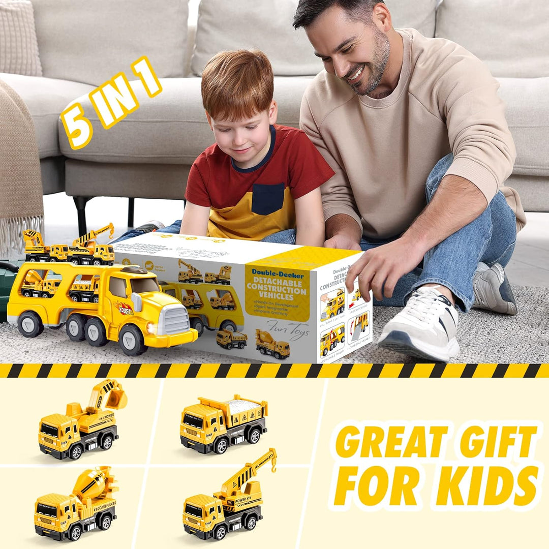 Kinderspielzeug ab 2 3 4 5 6 Jahre, LKW Spielzeug ab 2-6 Jahre Geschenk Junge 2-6 Jahre Baustellenfa