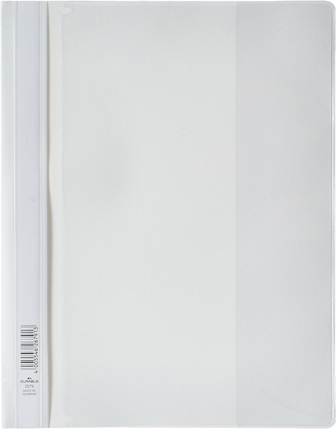 Durable Angebotshefter Duraplus mit Sichttasche für A4, weiss, 25er Packung, 257902, weiss