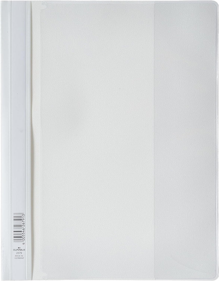 Durable Angebotshefter Duraplus mit Sichttasche für A4, weiss, 25er Packung, 257902, weiss