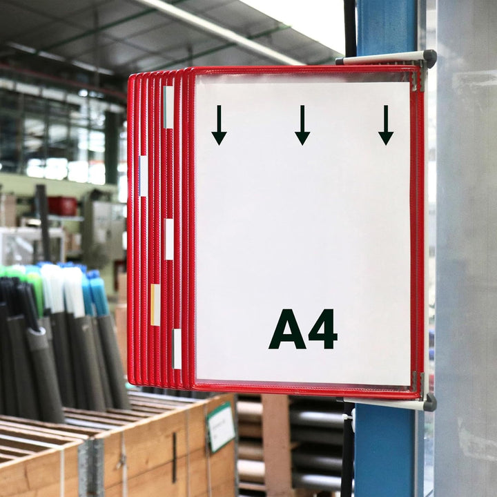 Tarifold 52755 Technic Wand-Sichttafelsystem mit 5 Indexreitern zum Anklemmen und 10 Sichttafeln A4