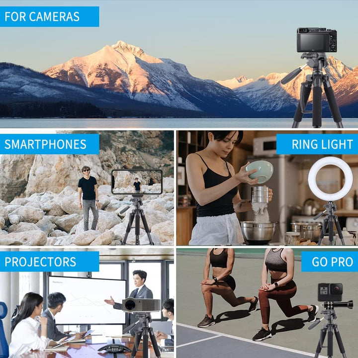 ZOMEi 188cm Stativ Heavy Duty Tall Tripod Stand, Professional Travel Video Tripod Kompatibel mit DSL