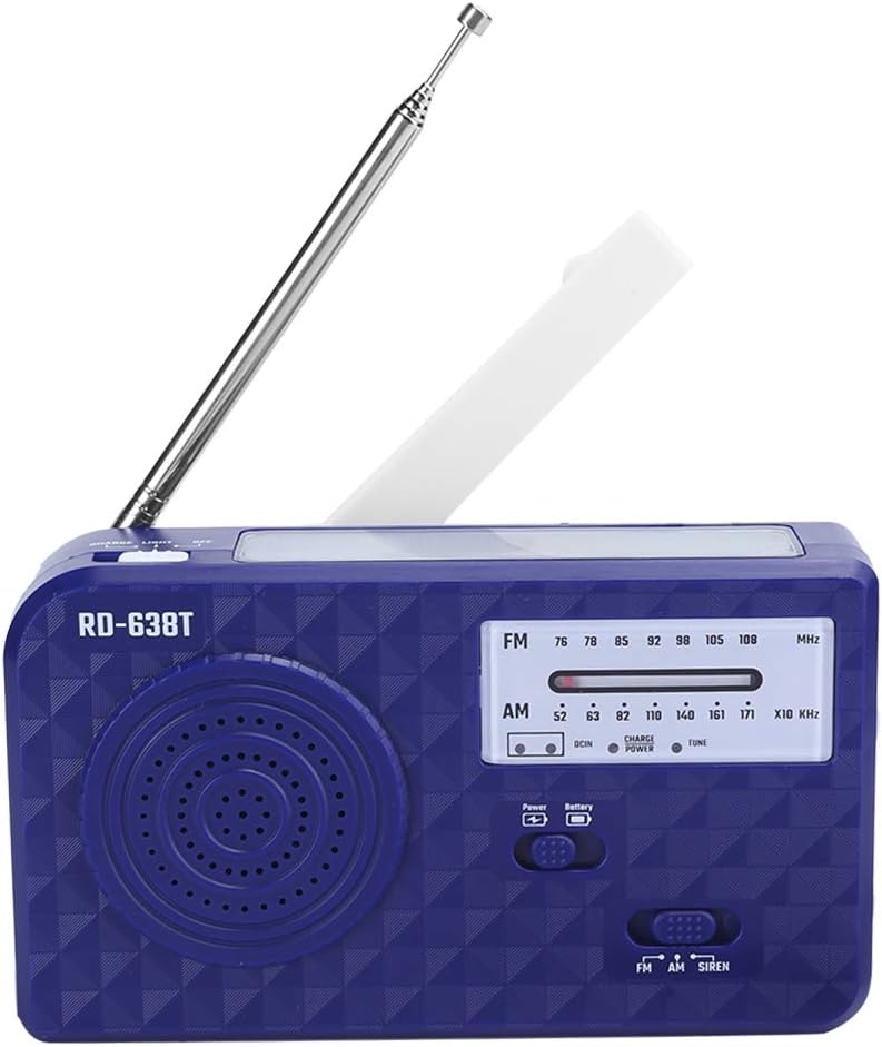 Notfall-Solar-Handkurbel-Radio, Autarkes Solar-FM-AM-Notfall-Radio, LED-Licht, Telefon-Notfall-Aufla
