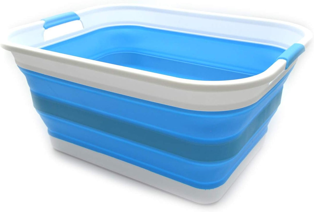 SAMMART 42L Zusammenklappbarer Wäschekorb aus Kunststoff - Zusammenklappbarer Aufbewahrungsbehälter/