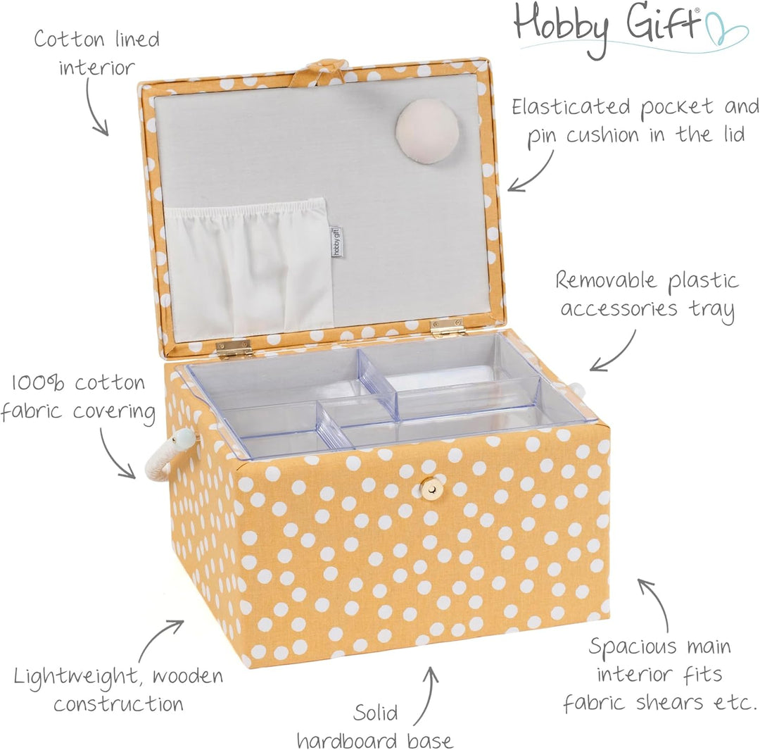 Hobby Gift Exclusive, grosse Nähbox, Bastel-Aufbewahrungsbox, Zubehörablage, Nadelkissen, PVC-Griff