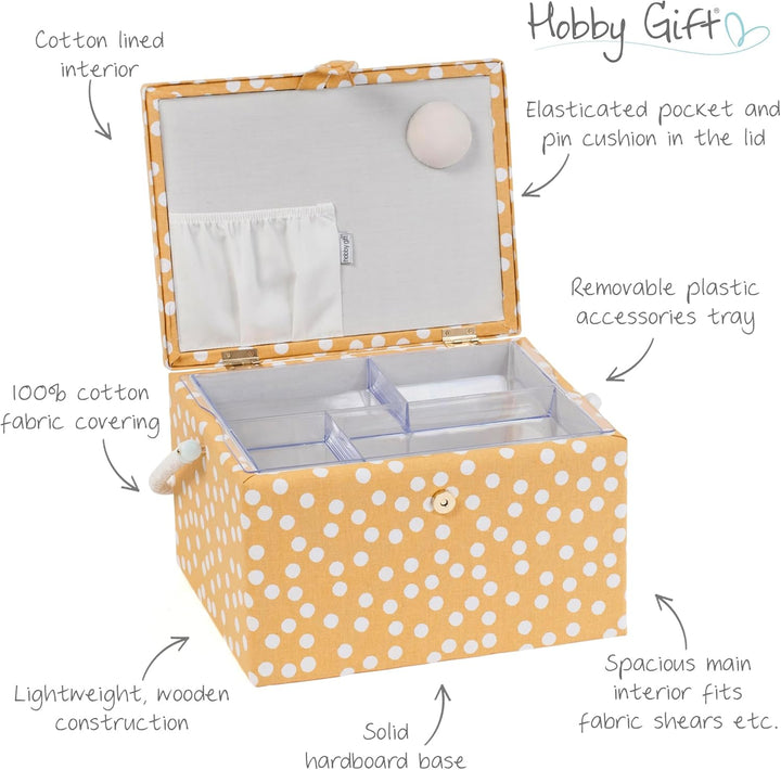 Hobby Gift Exclusive, grosse Nähbox, Bastel-Aufbewahrungsbox, Zubehörablage, Nadelkissen, PVC-Griff