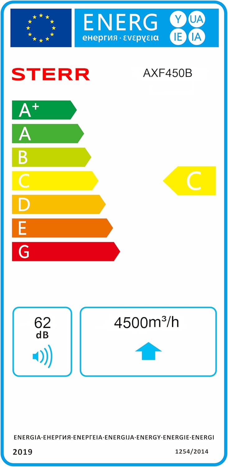 STERR Axialventilator 450 mm Industrieller Wandventilator – AXF450B 450 mm - AXF450B, 450 mm - AXF45