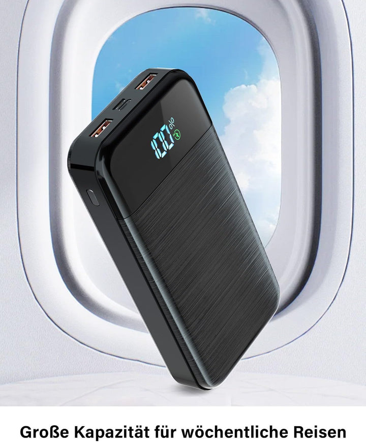 Power Bank 27000mAh 22,5W Externer Handyakku PD20W Schnell Aufladende Powerbank USB C mit LED Displa