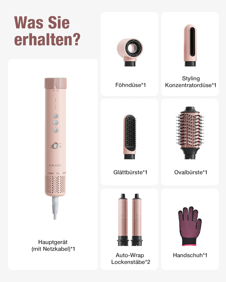6-in-1 Hairstyler, Airstyler, Lockenstab, 110000 U/Min Hochgeschwindigkeit Lonen Föhn Locken oder Gl