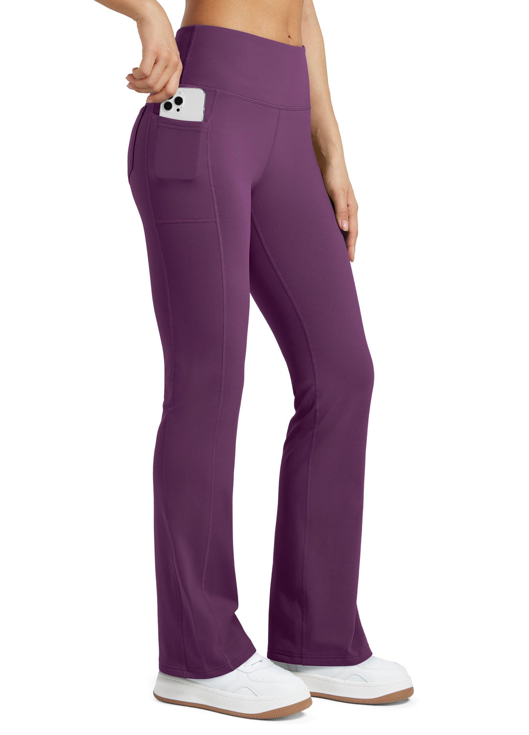 WILLIT Damen Thermo Flare Leggings Winter Fleece gefütterte Yogahose Warm Sportleggins Laufhose Boot