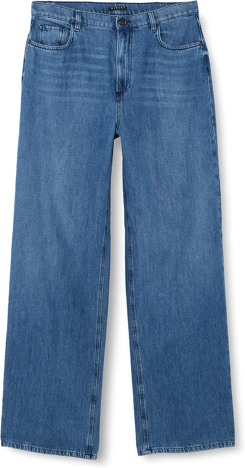 SISLEY Damen Pants 32 Blue Denim 901, 32 Blue Denim 901