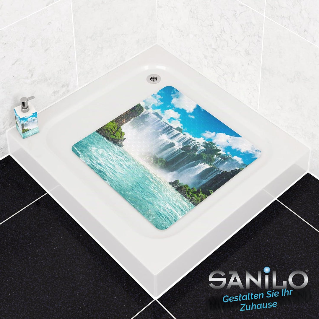 Sanilo Badematte 53 x 53 cm, rutschfeste Duschmatte für Dusche und Badewanne, Antirutschmatte maschi