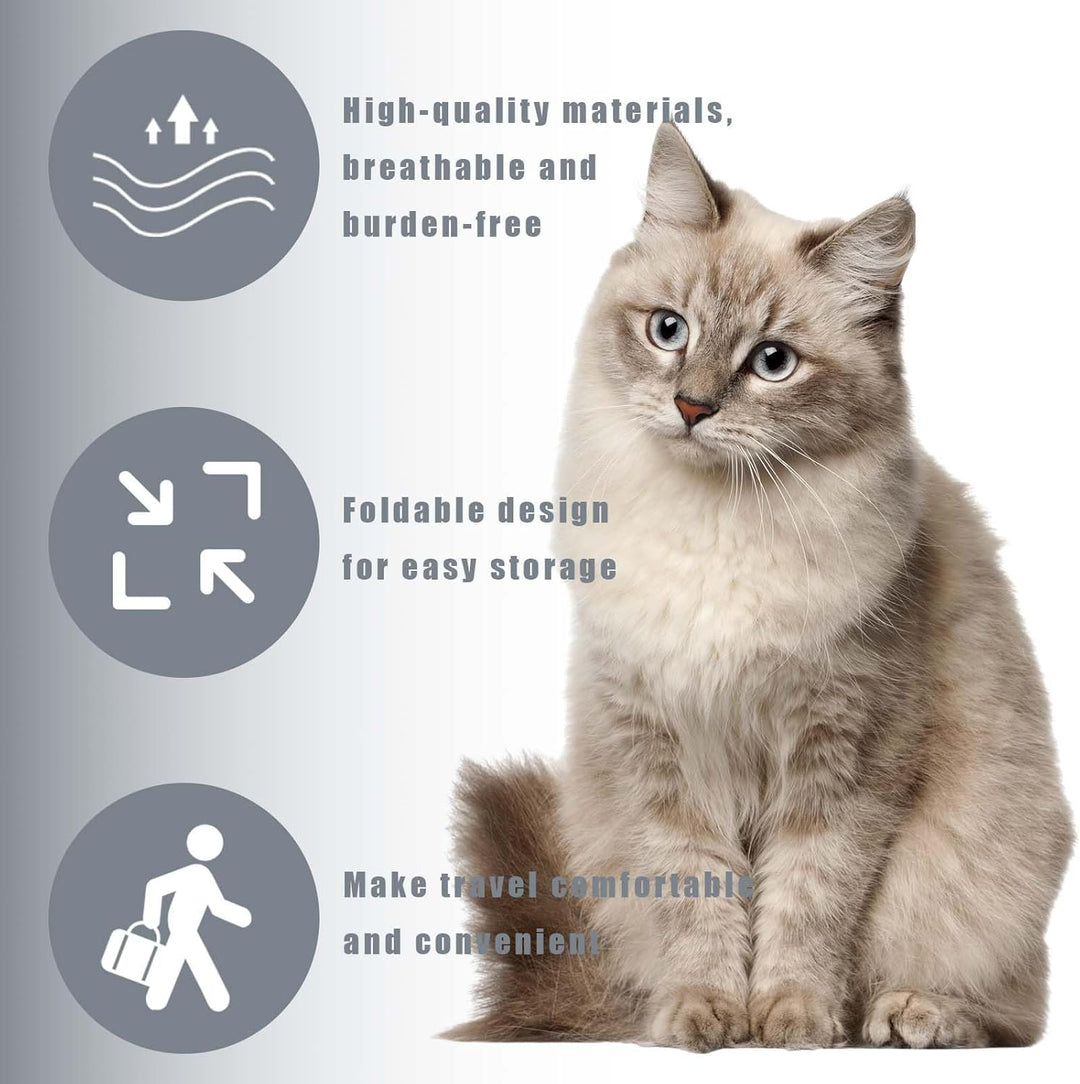 Tragbare und Faltbare Katzentasche,Atmungsaktive und Faltbare Haustier Rucksack,Katzenrucksack mit N