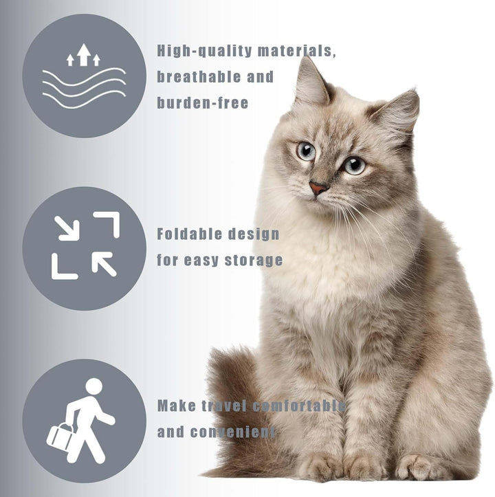 Tragbare und Faltbare Katzentasche,Atmungsaktive und Faltbare Haustier Rucksack,Katzenrucksack mit N