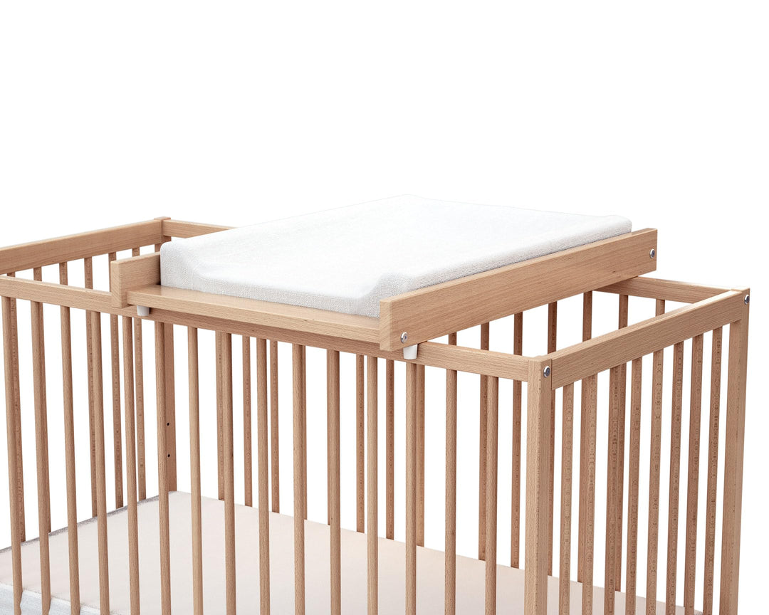 WEBABY - Wickelplan für Babybett MONA Holz Buche Lackiert | Wickeltisch für Babybett 60x120cm | Sich