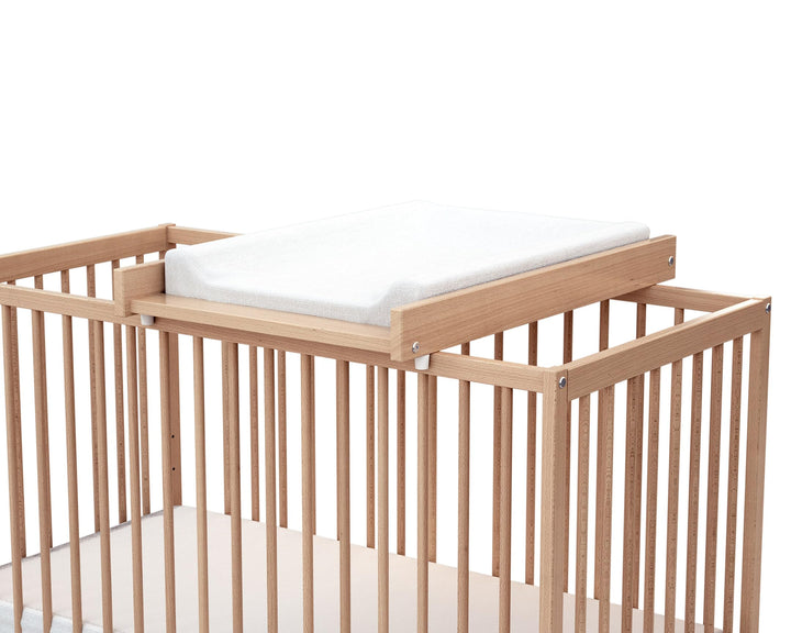 WEBABY - Wickelplan für Babybett MONA Holz Buche Lackiert | Wickeltisch für Babybett 60x120cm | Sich